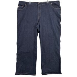 Woman Within High Rise Jeans Size 28W Dark Wash Straight Leg Stretch Denim